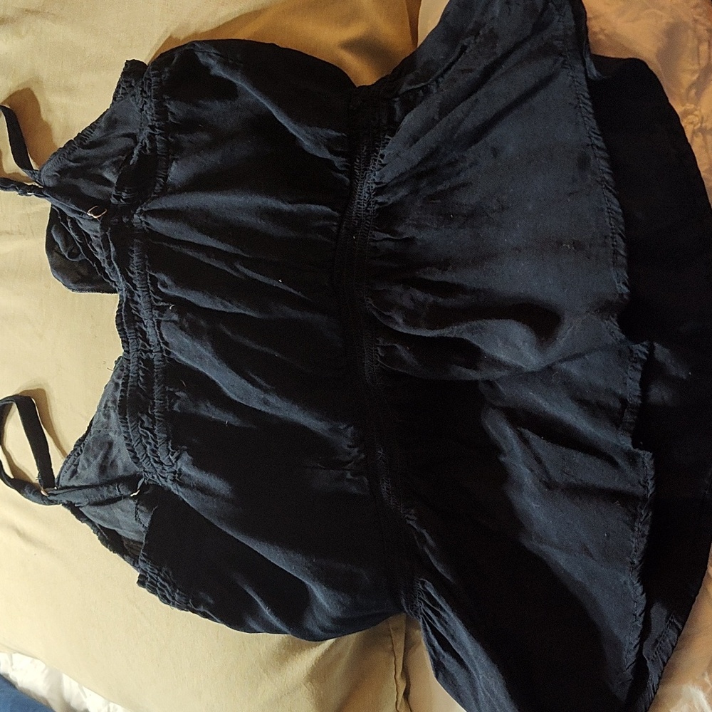 Hollister Women's Navy Blue Ruffle Top - Picture 3 of 5